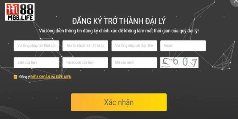 3 bước đăng ký hợp tác trở thành đại lý tại nhà cái M88.